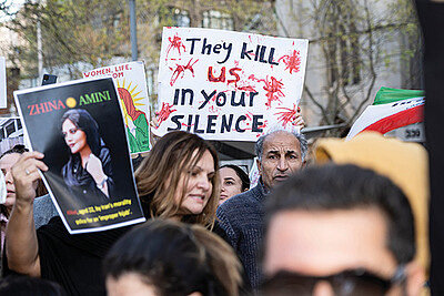 Iranische Proteste gegen den Tod von Mahsa Amini in Melbourne, Australien.