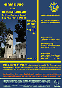 Der Lions Club Aachen Carolina lädt ein zum Benefizkonzert in der Auferstehungskirche